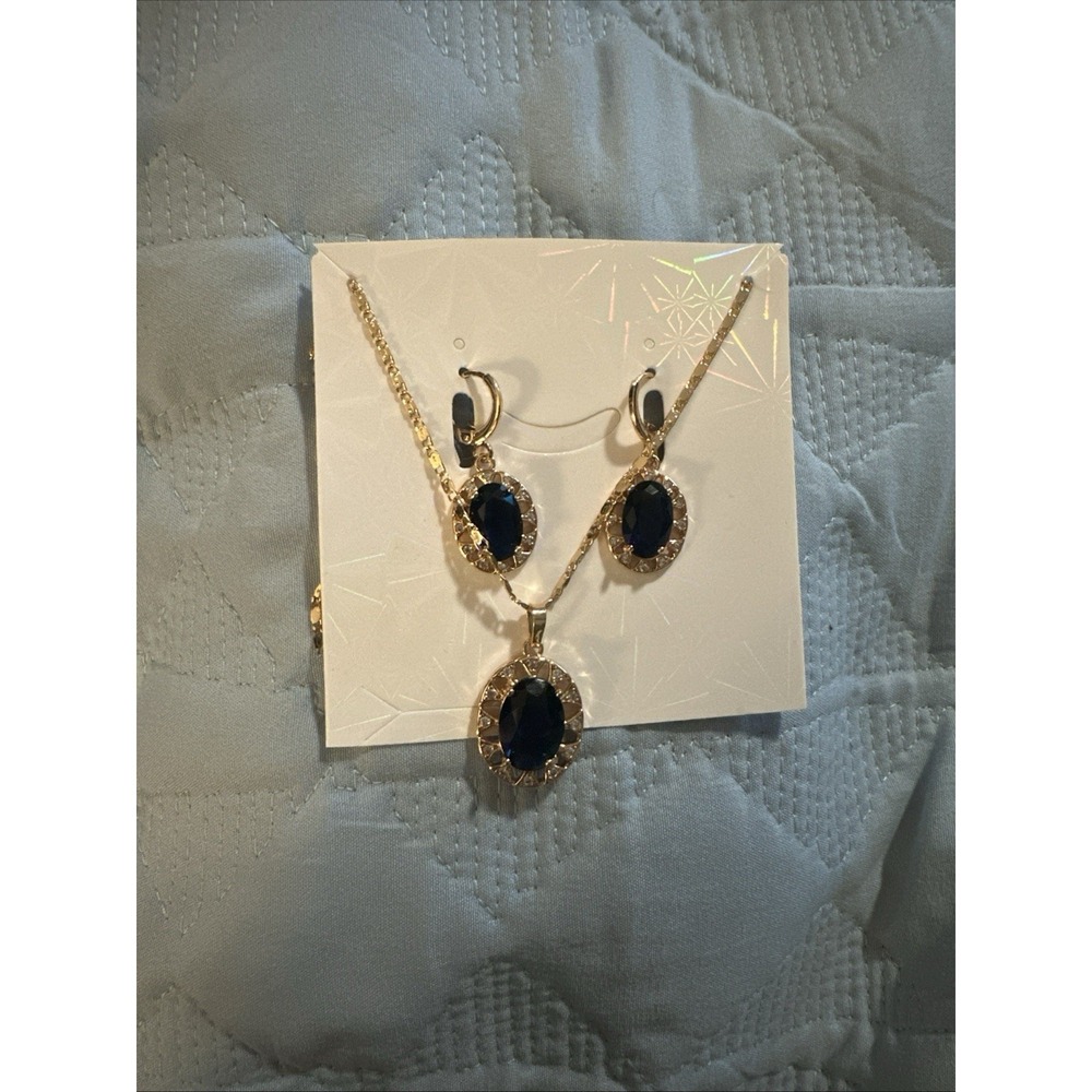 Elegant Blue Sapphire  Crystal Jewelry